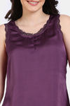 Zivame Paradise Garden Woven Shorts Set - Dark Purple — thumbnail 5